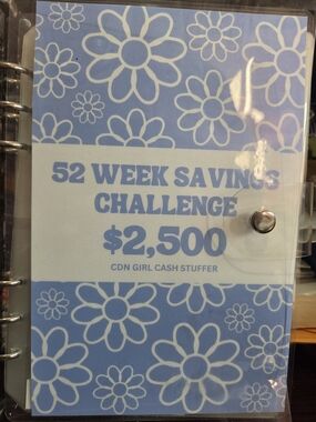 New 52 Week Savings Challenge $2,500 Cash Stuffer - Blue Floral